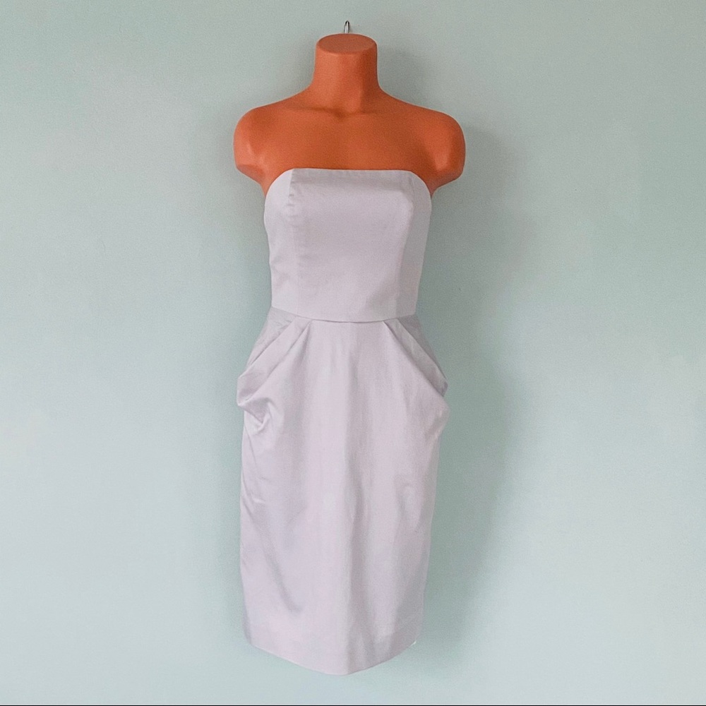 Jason Matlo Strapless Blue Grey Cocktail Dress S